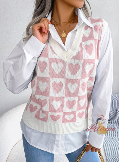 College Wind Love Knitted Sweater Vest