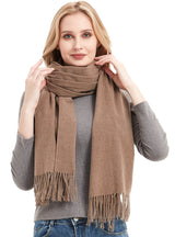 Bristle Fringed Solid Color Scarf