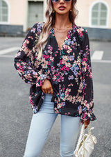 Women Long Sleeve Floral Shirt