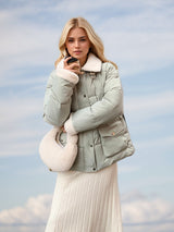 Lamb Fur Collar Cotton-padded Coat Jacket