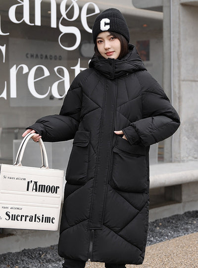 Thick and Loose Medium and Long Over-the-knee Cotton-padded Coat