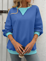 Solid Color Round Neck Loose Top