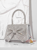 Women Full Rhinestone Bow Handbag