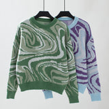 Abstract Pattern Jacquard Sweater