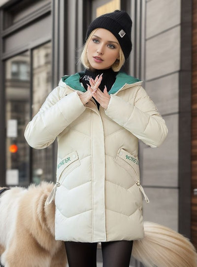 Hooded Medium to Long Cotton-padded Coat