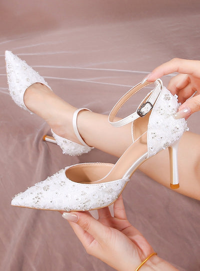 Pearl High-heeled Pointed Thin-heeled Wedding Shoes