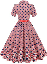 Flag Printed High Waist Retro Dress