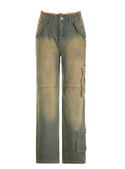 Retro Overalls Pocket Loose Pants