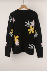 Printed Pullover Floral Sweater