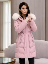 Medium and Long Slim Loose Cotton-padded Down Coat