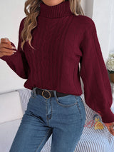 Winter Leisure High-necked Long-sleeved Knitted Sweater