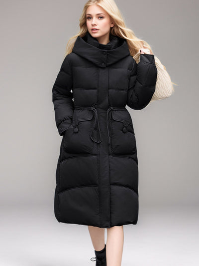 Slim Over-the-knee Cotton-padded Down Coat