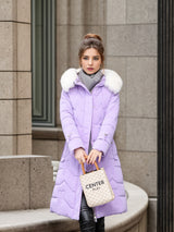 Long Hooded Slim Cotton-padded Coat