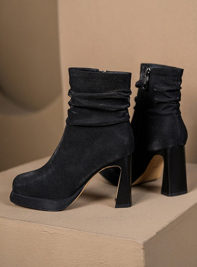 Square Toe and Thick Heel Booties