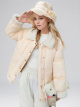 Short Thick Solid Color Cotton-padded Jacket