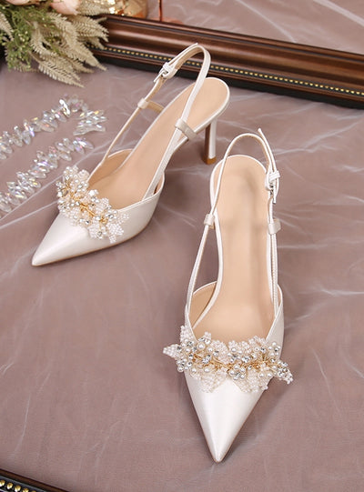 Summer Bead Pointed Stilettos Sandals