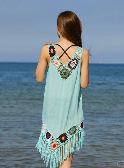 Beach Crocheted Sleeveless Bikini Cover Up