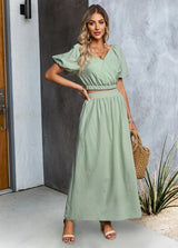 Solid Color Top long Skirt Suit