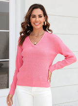 V-neck Twist Slim Sweater