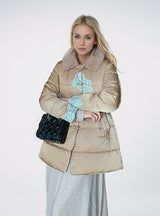 Lapel Embroidery Thickened Long Cotton-padded Jacket