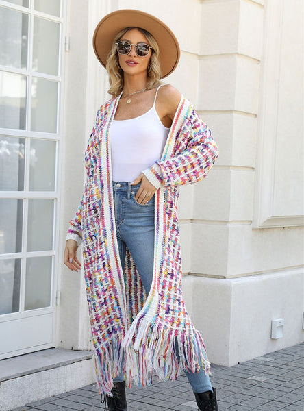 Fringed Long Cardigan Sweater Coat