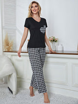 Heart-shaped Printed Short-sleeved Pajamas Set