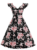 Flying Sleeves Retro Print Dress