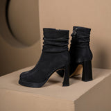 Square Toe and Thick Heel Booties