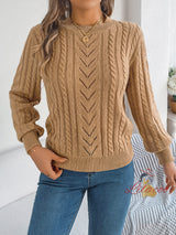 Leisure Solid Color Lantern Sleeve Sweater