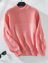 Solid Color Semi-high Neck Loose Sweater