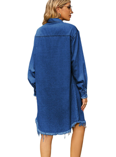 Retro Denim Loose Casual Long Sleeve Dress