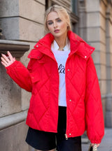 Loose and Slim Diamond-shaped Padded Coat