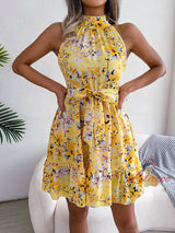 Women Sleeveless Summer Floral Dress