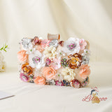 Handmade Flower Beaded Clutch Dinner Bag