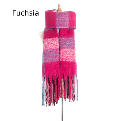 Women Fringed Thick Scarf Shawl