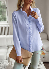 Button Long-sleeved Blouse Shirt