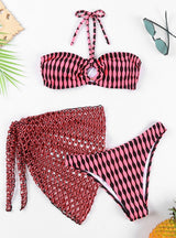 Sexy Printed Three-piece Split Swimsuit Bikini