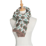 Thickened Knitted Scarf Rhombic Wool Scarf