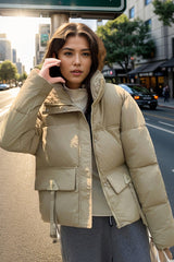 Short Collar Cotton-padded Jacket