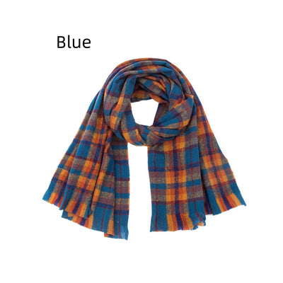 Women Warm Plaid Scarf