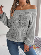 Leisure Solid Color Lantern Sleeve Sweater