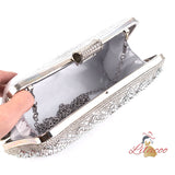 Diamond-encrusted Oblique Hanging Clutch Bag