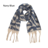 Jacquard Zebra Thick Tassels Scarf