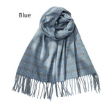 Women Fringed Plaid Scarf Shawl