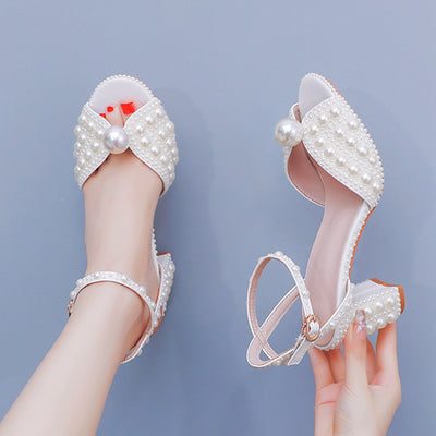 7 cm Thick Fishmouth Square Head Sandals Sandals