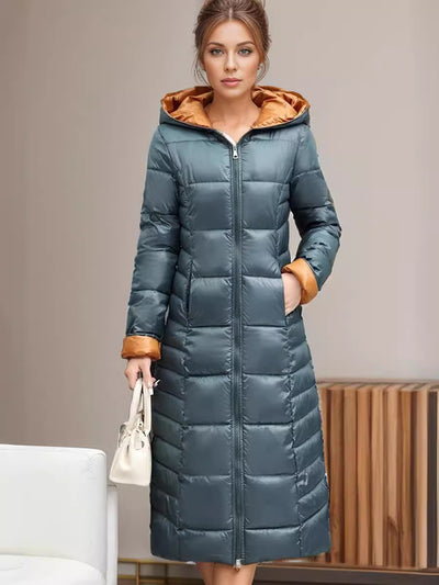 Long Hooded Slim Fit Cotton-padded Coat