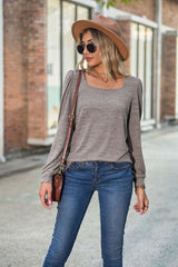 Loose Bubble Sleeve Long Sleeve T-shirt