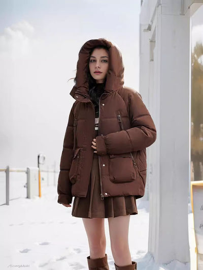 Short Hooded Cotton-padded Jacket Coat