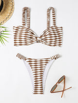 Sexy Printed Tube Top Bikini Swimsuit