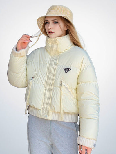 Stand-up Collar Short Thick Cotton-padded Jacket